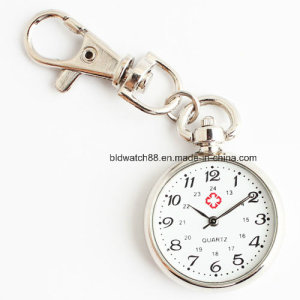 Popular Clip on Nurse Pocket Watch with Key Chain